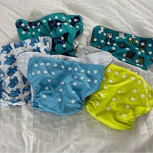 ALVA BABY Cloth Diapers Set of 5 Unisex Adjustable‎ Size